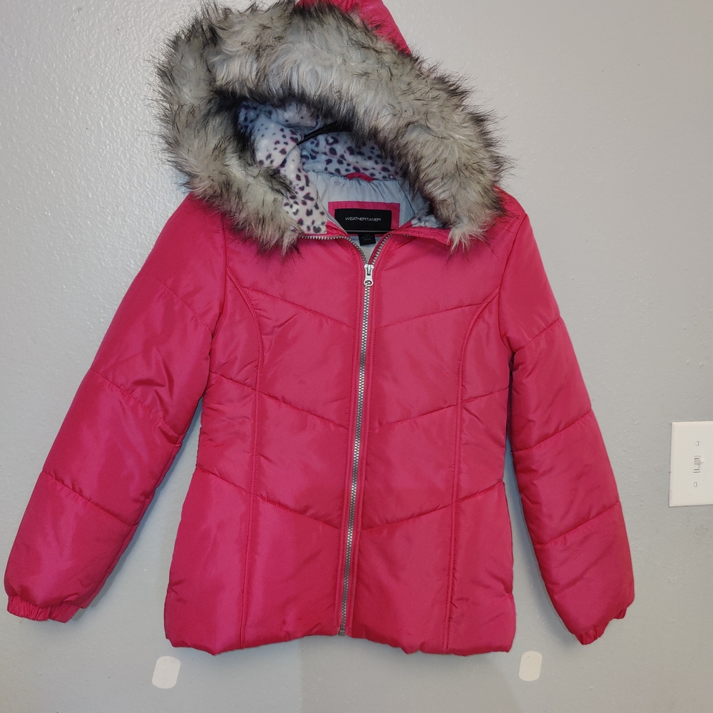 Weather Tamer Girl Pink Hooded Jacket Size M(10/12)